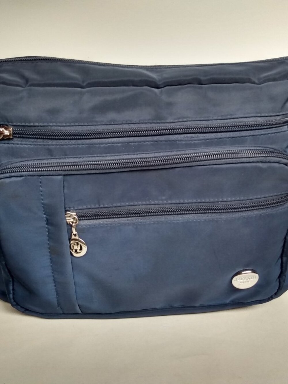 Jie L Shi Navy Blue Handbag Purse Adjustable Shoulder Crossbody Strap Pockets